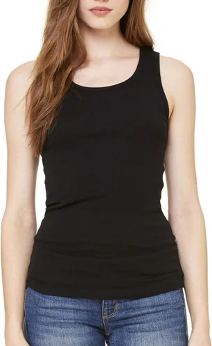Vista 2 de Bella - Camiseta sin mangas de algodón para mujer (5.8 onzas), Negro - 01