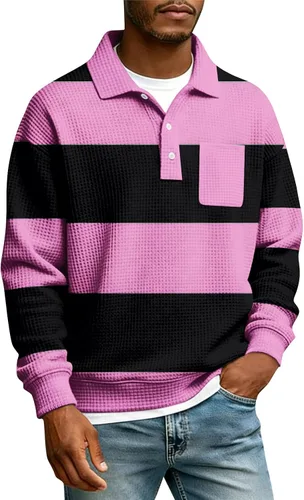 Vista 16 de Camisas de manga larga con botones a cuadros para hombre, con cuello de manga larga, estilo casual, elegante, a cuadros