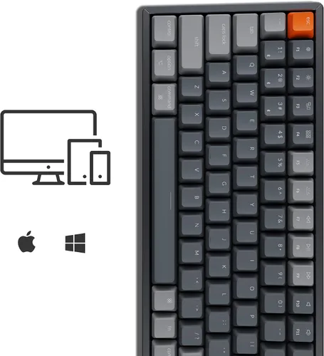 Vista 4 de Teclado mecánico Keychron K4 RGB intercambiable en caliente, teclado de computadora inalámbrico Bluetooth/USB con cable de diseño 96%