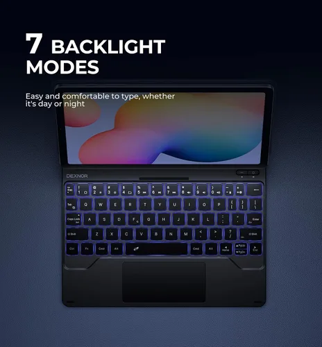 Vista 4 de Dexnor Funda con Teclado para Samsung Galaxy Tab S6 Lite de 10.4 Pulgadas con Teclado Magnético Soporte de Cantilever Flotante Multi-Touch Trackpad