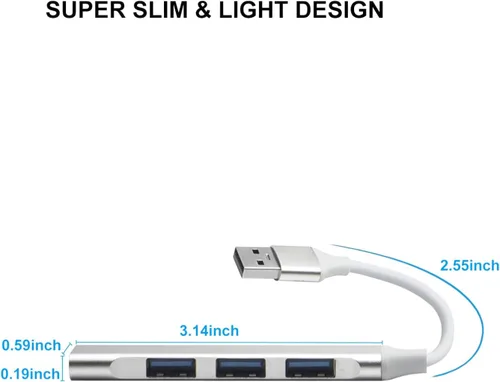 Vista 6 de Hub USB 4 puertos, múltiples concentradores USB 3.0, divisor USB para laptop, extensor para un puerto portátil, PC, escritorio y más