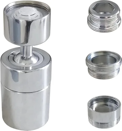 Vista 7 de Accesorio del grifo del fregadero de la cocina, aireador de la boquilla del grifo del baño, extensor del grifo, rociador de flujo dual giratorio