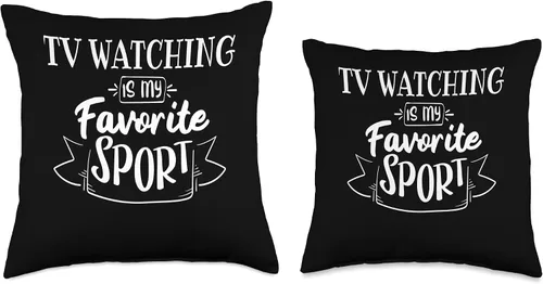 Vista 3 de TV watching favorite hobby TV Watching is My Favorite Sport - Almohada de 16 x 16 pulgadas, multicolor