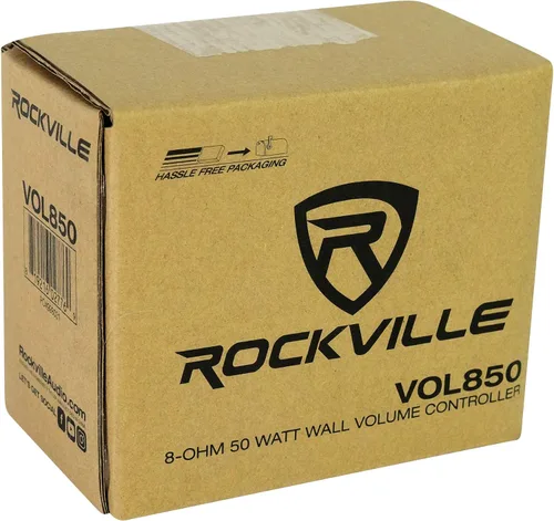 Vista 9 de Rockville VOL850 Controlador de volumen estéreo de pared de 50 W x2, 8 ohmios, perilla giratoria de 11 pasos, atenuación de 20 Hz-20 kHz, atenuación