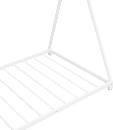 Vista 6 de SOFTSEA Cama de casa con marco de cama de piso doble con estructura triangular Blanco
