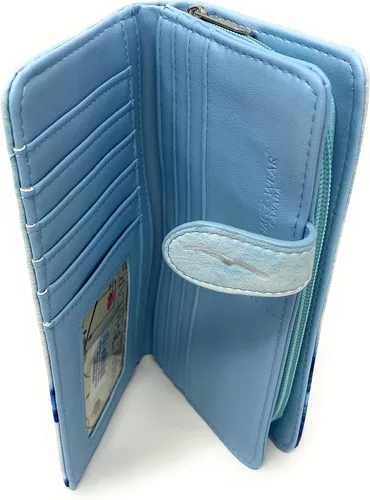 Vista 3 de Shag Wear Mystic Dolphin - Cartera de playa grande para mujeres y adolescentes, piel sintética vegana, color azul, 7 pulgadas, Delfín Místico Azul