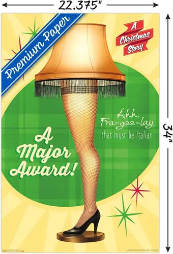 Vista 3 de Trends International A Christmas Story - Póster de pared de lámpara, 34 pulgadas de largo x 22.4 W, versión premium sin marco
