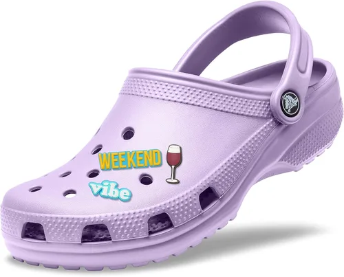 Vista 4 de Crocs Zuecos clásicos para hombre y mujer con dijes Jibbitz 3 paquetes para ella