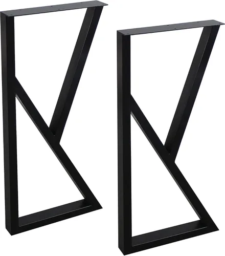 Vista 11 de MBQQ Patas para muebles de 15.7" de altura 17.7" de ancho, tubo cuadrado rústico decorativo, patas de mesa de metal resistente, patas de escritorio