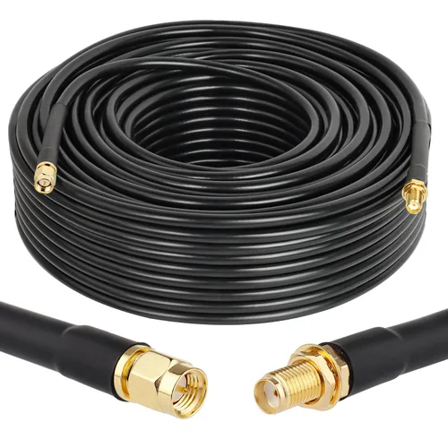 Vista 25 de XRDS -RF Cable SMA de 1 pie, cable de extensión SMA con conector SMA macho a SMA hembra de 50 ohmios KMR240 cable coaxial SMA de baja pérdida