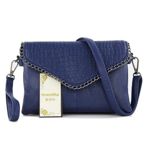 Vista 2 de Bolsa de hombro moderna para mujer con sobre bonito, L, Azul