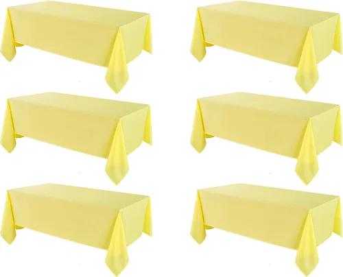 Vista 7 de Mantel Cuadrado 52 x 52 Pulgadas Manteles Negros Resistente a Manchas y Arrugas Lavable de Poliéster para Fiestas, Buffets y Bodas Mantel