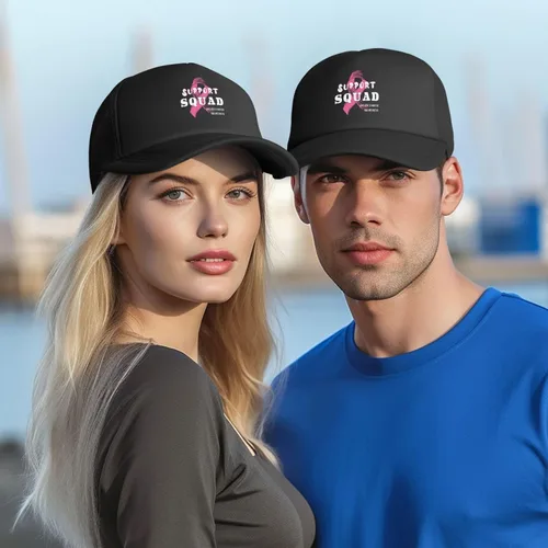 Vista 7 de Support Squad Awareness - Gorra de béisbol de malla sólida para papá, camionero, sombrero de ala plana
