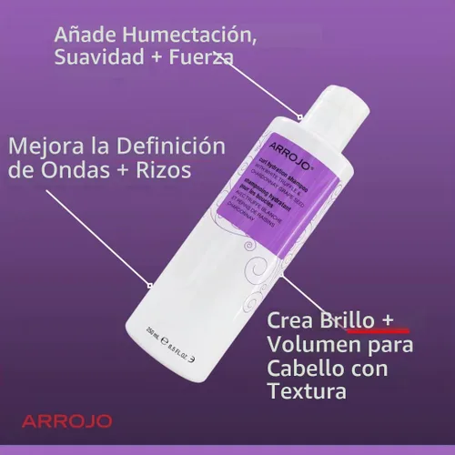 Vista 5 de ARROJO Curl Hydration - Champú para cabello rizado