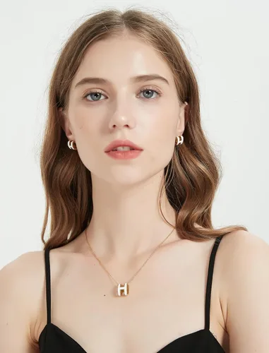 Vista 6 de Diseño clásico 11 tamaño grande 18K chapado en oro collar pendientes conjunto colorido color opcional joyería de regalo de las mujeres