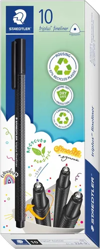 Vista 7 de Staedtler Triplus 334-9 - Bolígrafos fineliner de 0.01 in, color negro
