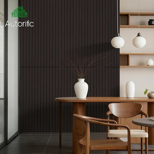 Vista 2 de Paneles acústicos de chapa de madera, paquete de 4 paneles de sonido de 47.2 x 23.6 pulgadas, paneles decorativos de madera grandes para pared