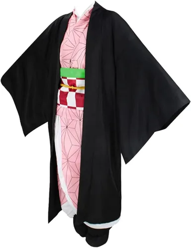 Vista 4 de UZAIN Disfraz de cosplay para mujer disfraz de anime Kamado Tsuyuri Shinobu Mitsuri conjunto completo con bambú