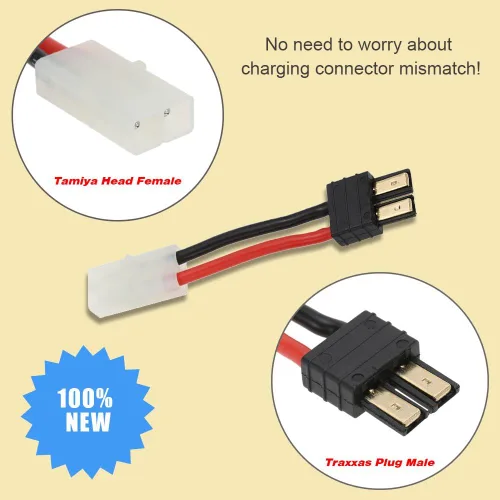 Vista 5 de Goolsky 2PCS Plug Male to Tamiya Head Female Connector Adapter for RC Car Lipo Battery Charger
