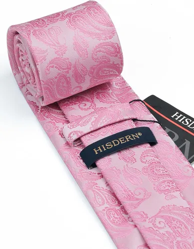 Vista 103 de HISDERN Corbatas para hombre, corbata de cachemira y bolsillo cuadrado tejido clásico floral para hombre, corbata de fiesta de boda