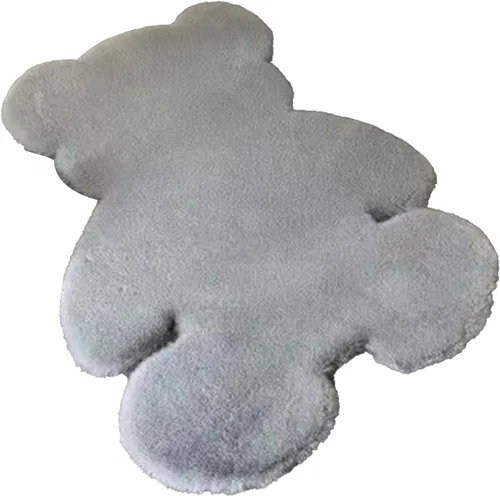 Vista 10 de Alfombra en forma de oso, de 17.7 x 23.6 in, suave y lanuda para dormitorio de los niños, bonita alfombra de piel sintética suave y esponjosa