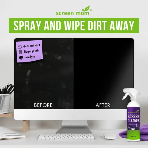 Vista 6 de Screen Mom Paños de microfibra morados (paquete de 4) – Paños de limpieza de pantallas de microfibra, paño de limpieza de TV para limpiadores