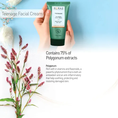 Vista 4 de Moraz Polygonum - Crema facial que ayuda a reducir los problemas de piel grasa de los adolescentes, crema facial, hidratante facial, tratamiento
