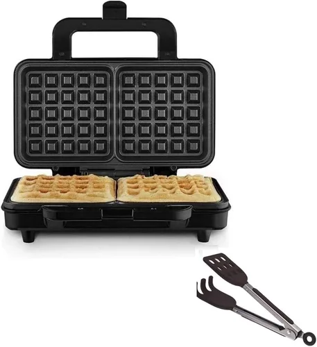 Vista 2 de Mini soporte de pinzas para gofres de fácil agarre, mango antideslizante, negro