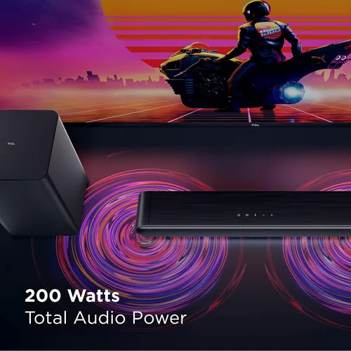 Vista 4 de TCL Barra de sonido de 2.1 canales con subwoofer inalámbrico (modelo S4210, modelo 2023), Dolby Audio, DTS Virtual:X, Bluetooth, entrada