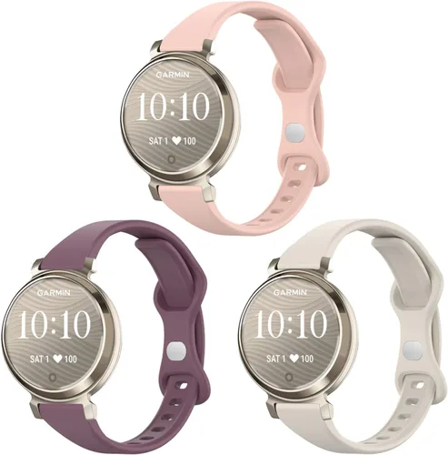 Vista 11 de 3 Pack Slim Silicone Watch Bands Compatible with Garmin Lily 2,14mm Soft Thin Narrow Band Sport Replacement Wristband for Garmin Lily 2 / Lily 2