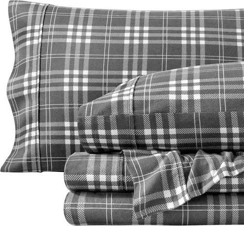 Vista 10 de Bare Home - Juego de sábanas de franela de doble cepillado para mayor suavidad y comodidad, 100 % algodón, aterciopelado, suave, pesado, bolsillo