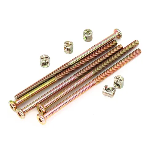 Vista 2 de Pernos y tuercas para litera, paquete de 12 tornillos de llave hexagonal M6 x 4.331 in y tuercas de barril para muebles, sillas de cuna, tornillos