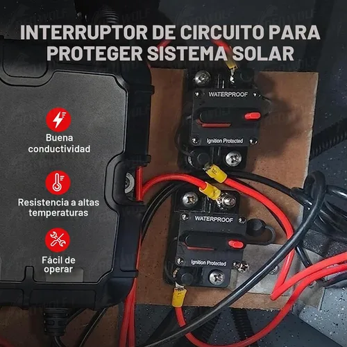 Vista 4 de RED WOLF - Disyuntor de circuito impermeable de 100 amperios para motor de arrastre de barco, vehículo marino, ATV, sistema de batería electrónica