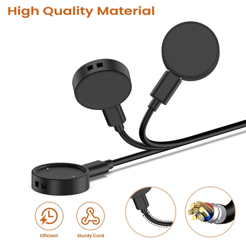 Vista 4 de Vancle Cargador para Amazfit Bip 6/Active 2, cable de carga magnético para Active 2, Amazfit Bip 6 Smart Watch (3.3 pies/3.3 ft)