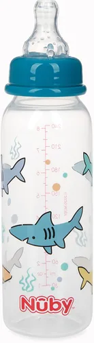 Vista 3 de Nuby - Botella impresa antiderrames, 1 paquete de 1 botella, 8 onzas, los colores pueden variar