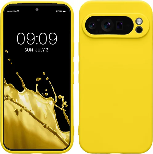Vista 213 de kwmobile Funda compatible con Google Pixel 9 - Funda protectora delgada de TPU para teléfono - Acabado mate suave - Piedra antigua