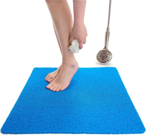 Vista 92 de Enkosi Alfombra de ducha antideslizante Loofah para suelos de ducha, bañera, baños, zonas húmedas, alfombrilla de baño acolchada con agujeros