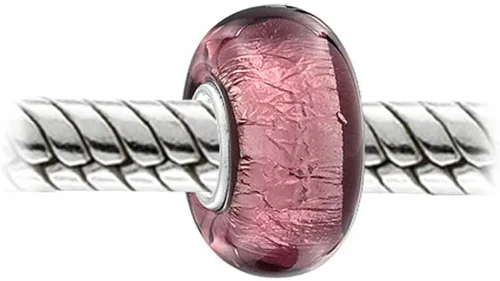 Vista 2 de Cuentas de cristal iridiscente de Murano de colores sólidos translúcidos para mujeres y adolescentes, núcleo de plata de ley 925, se adapta a