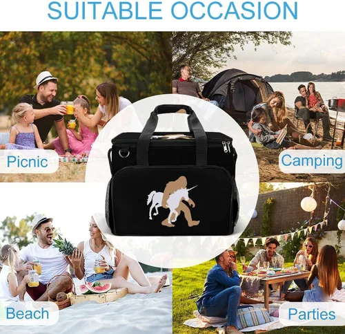 Vista 4 de Bigfoot - Bolsa térmica térmica de unicornio con aislamiento, impermeable, bolsa de mano para acampar y viajar