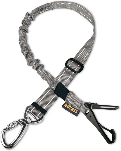 Vista 17 de AUBELL Cinturón de seguridad para perro, 3 en 1, ajustable, reflectante, resistente, arnés de perro con gancho de clip, cierre y hebilla, mosquetón