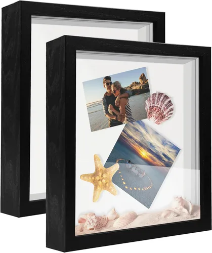 Vista 14 de Marco expositor 4x6 tipo shadow box, de madera con plexiglás, caja expositora para objetos de interés, medallas, manualidades, entradas y fotos