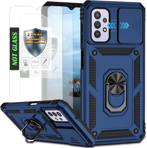 Vista 22 de Funda para Galaxy A26 con cubierta para lente de cámara, protector de pantalla HD, protección contra caídas de grado militar, soporte de anillo