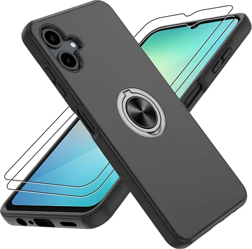Vista 52 de Gritup - Funda para Galaxy A05S con protector de pantalla HD×2, funda protectora para teléfono a prueba de golpes con soporte magnético de anillo