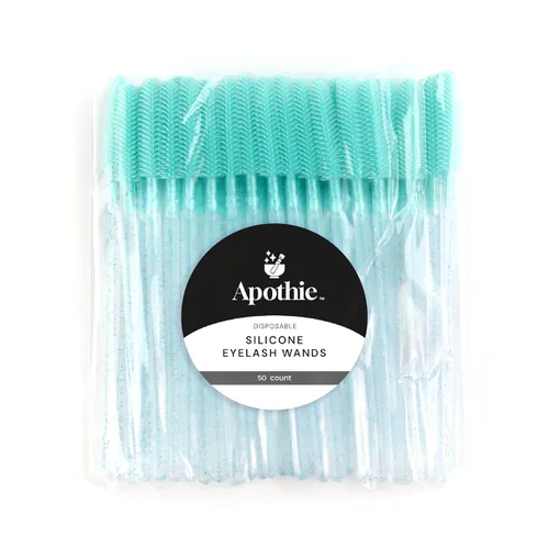 Vista 2 de 50 varitas desechables de silicona para pestañas – Cepillos de extensión de cejas y pestañas, separador de peine, herramienta de microblading