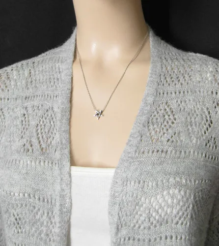 Vista 8 de Woot & Hammy Tiny Second Degree Inverted Pentagram Pendant Necklace Baphomet Satanic Symbol with 20" (18" + 2" extender) Sterling Silver Chain