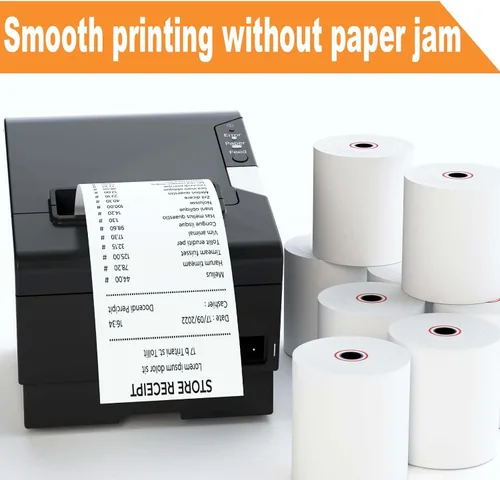 Vista 6 de Coopaty Papel térmico de 2 1/4" x 85', papel térmico para caja registradora POS (10 rollos)