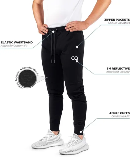 Vista 2 de Contour - Pantalones deportivos para hombre con cremallera y bolsillos, pantalones deportivos de crucero para hombre, pantalones deportivos