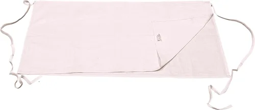 Vista 9 de Delantales prémium de cuatro vías 17 x 34 Blanco 55% algodón 45% poliéster Cierre de correa de amarre Lavable a máquina