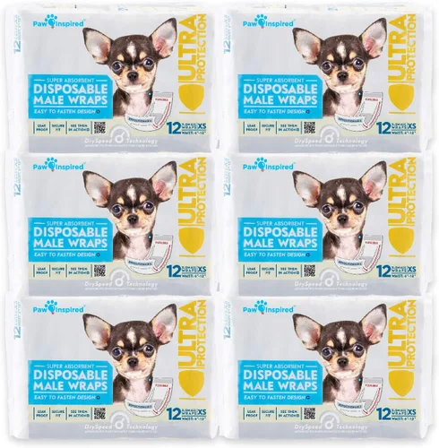 Vista 18 de Paw Inspired Bandas desechables para perros machos, banda para el vientre para perros Pañales desechables para perros Bandas para el vientre