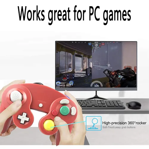Vista 19 de Reiso Classic NGC Wired USB Controller for Windows PC MAC (Black)